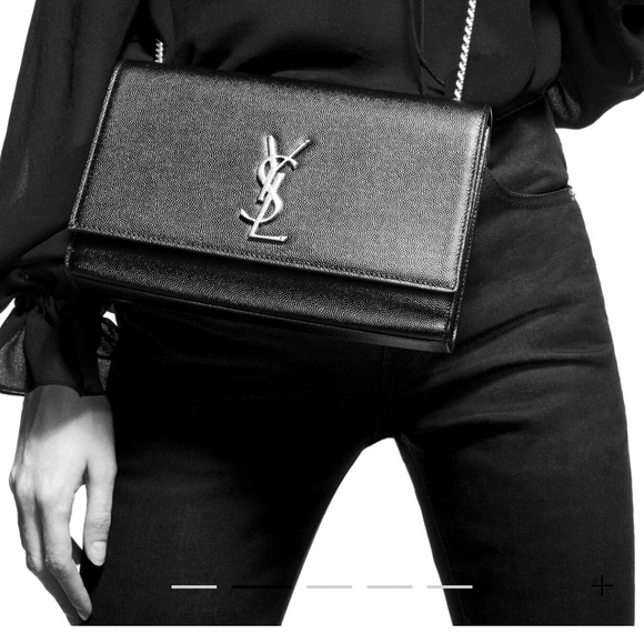 !SOLD! YSL SAINT LAURENT KATE SMALL CHAIN BAG IN GRAIN DE POUDRE - Picture 3 of 16